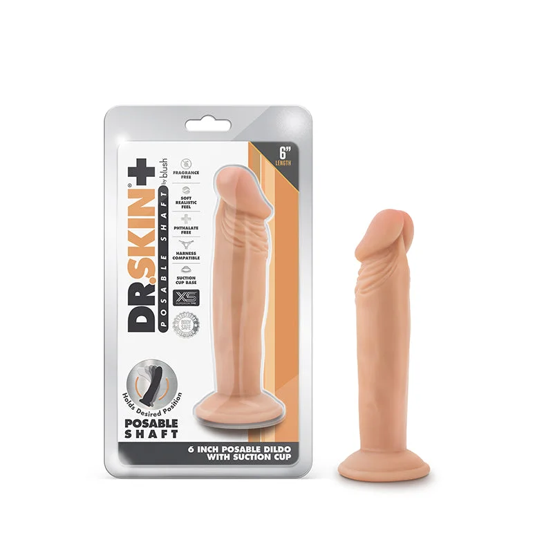 Dr. Skin Plus 6in Posable Dildo Vanilla