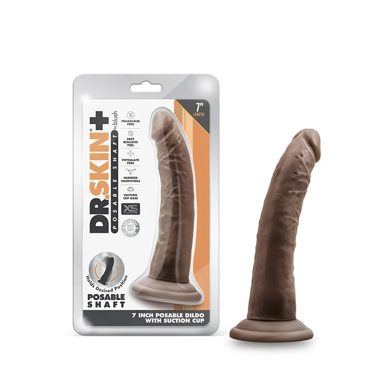 Dr. Skin Plus 7in Posable Dildo Chocolat