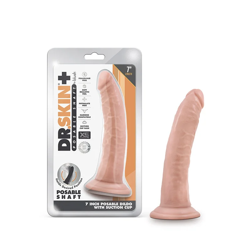 Dr. Skin Plus 7in Posable Dildo Vanilla