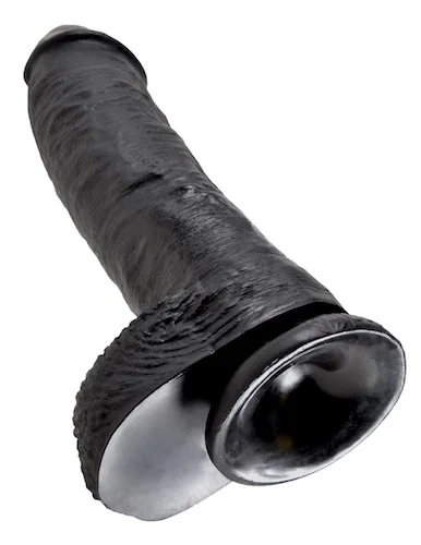 King Cock 10inch Cock with Balls - Black