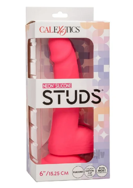 Neon Silicone Studs 6 Dildo Pink