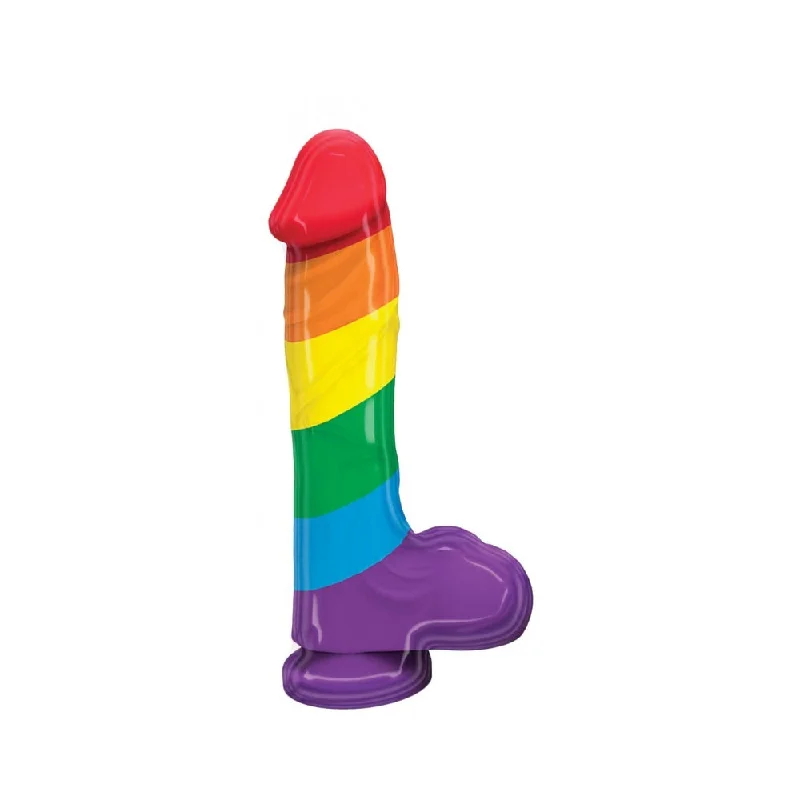 Rainbow Pumped Silicone Dildo 9.4 inches