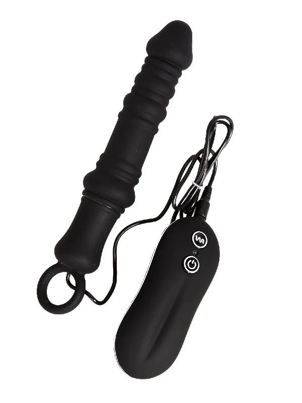 Remote Control Vibrating Ribbed Dildo