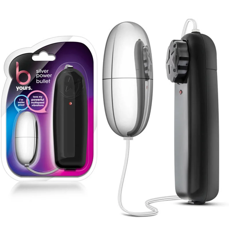 Blush B Yours Silver Power Bullet Remote-Controlled Egg Vibrator Black