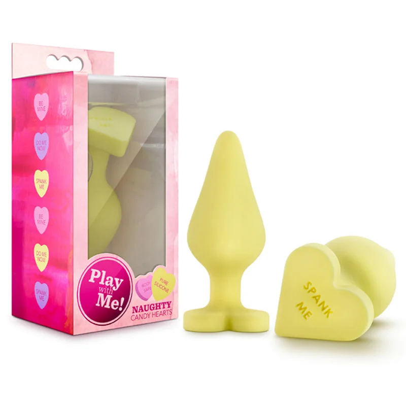 Blush Play with Me Naughty Candy Hearts 'Spank Me' Anal Plug Yellow