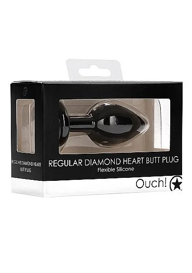 DIAMOND HEART BUTT PLUG BLACK REGULAR