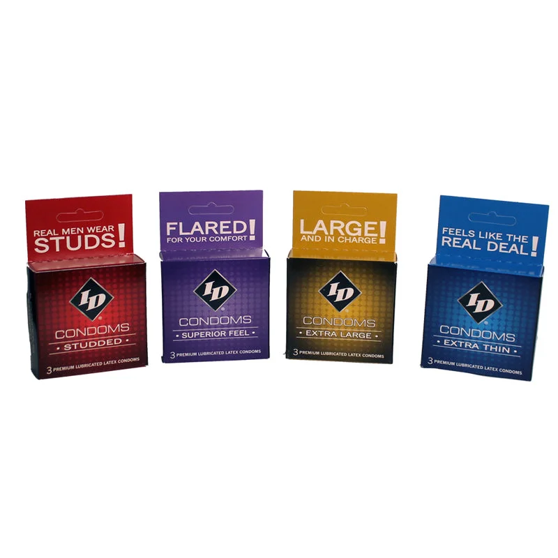 ID Assorted Condoms (18 3 packs of 4 different styles)