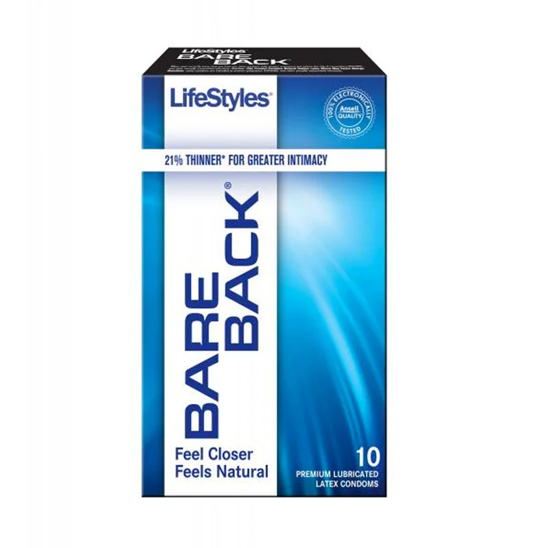 Lifestyles BareBack Latex Condoms (10)