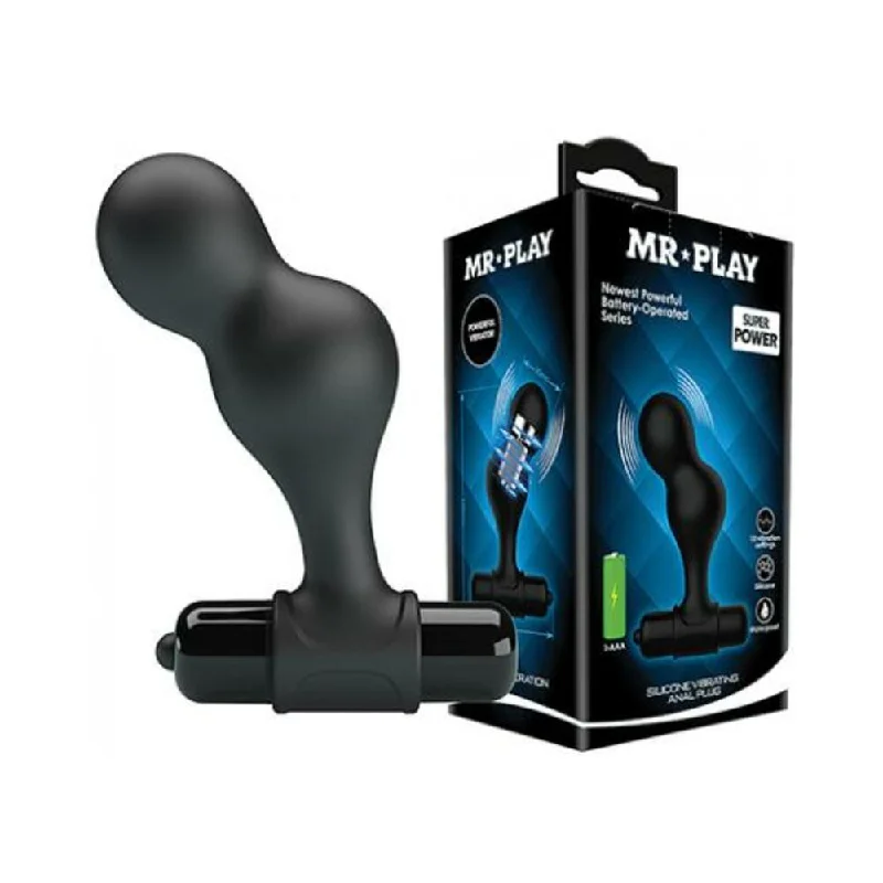 Mr. Play Silicone Anal Vibro Plug - Black