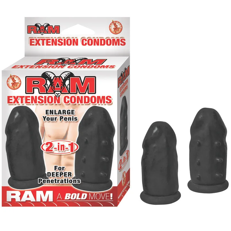 Ram Penis Extension Condoms (Black)