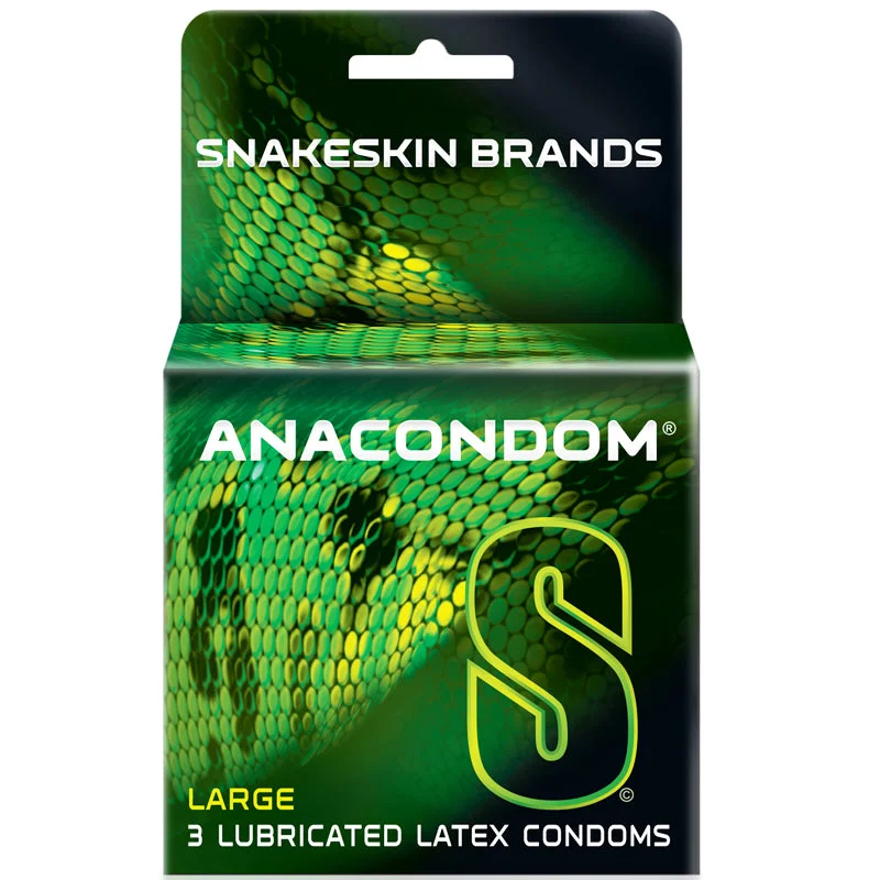 Snakeskin Anacondom Lightly Lubricated Latex Straight Shaft Condoms (3)