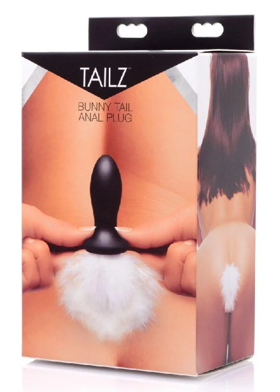 White Bunny Tail Anal Plug