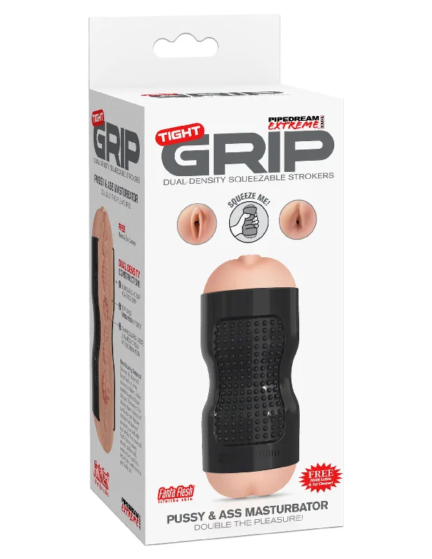 Pipedream Extreme Toyz Tight Grip Pussy and Ass Masturbator Beige