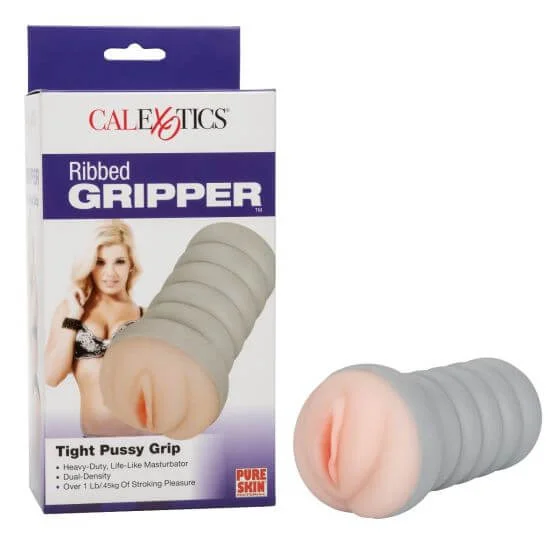 California Exotic Novelties Ribbed Gripper Tight Pussy Ivory Beige Stroker - Realistic Masturbator