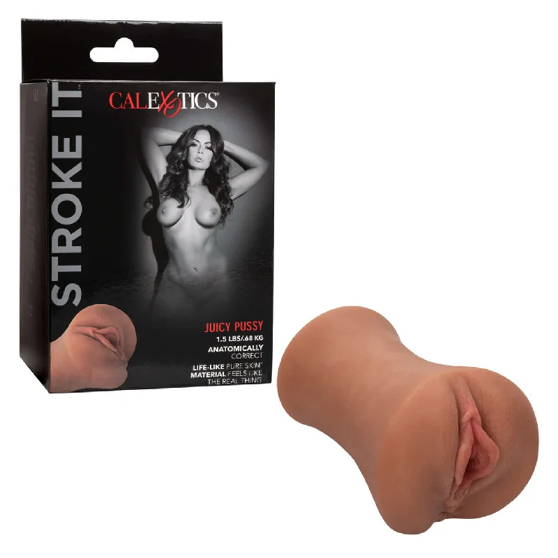 Stroke It Juicy Pussy Stroker (Brown) – A Realistic Pleasure Sleeve from California Exotic Novelties