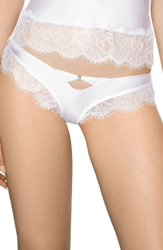 Pretty satin and lace brief