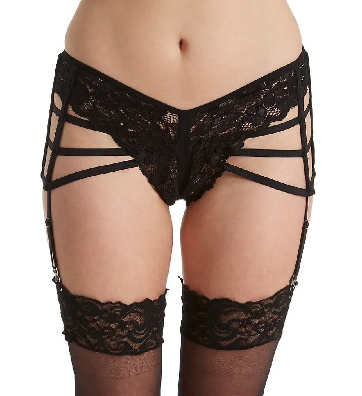 Strappy Lace Crotchless Garter Panty