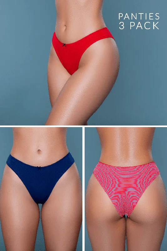 Talia Cotton Jersey Brief 3 Pack Various Panties